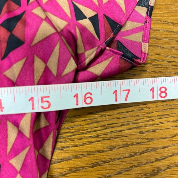 Diane von Furstenberg Pink Laurie Geometric Silk Neck Bow Tie Sheath Dress Sz 2 - Picture 11 of 13
